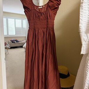 NWT DÔEN Quinn Organic Cotton Maxi Dress - Amberwood LARGE
